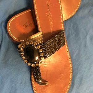 Jeweled flat sandals